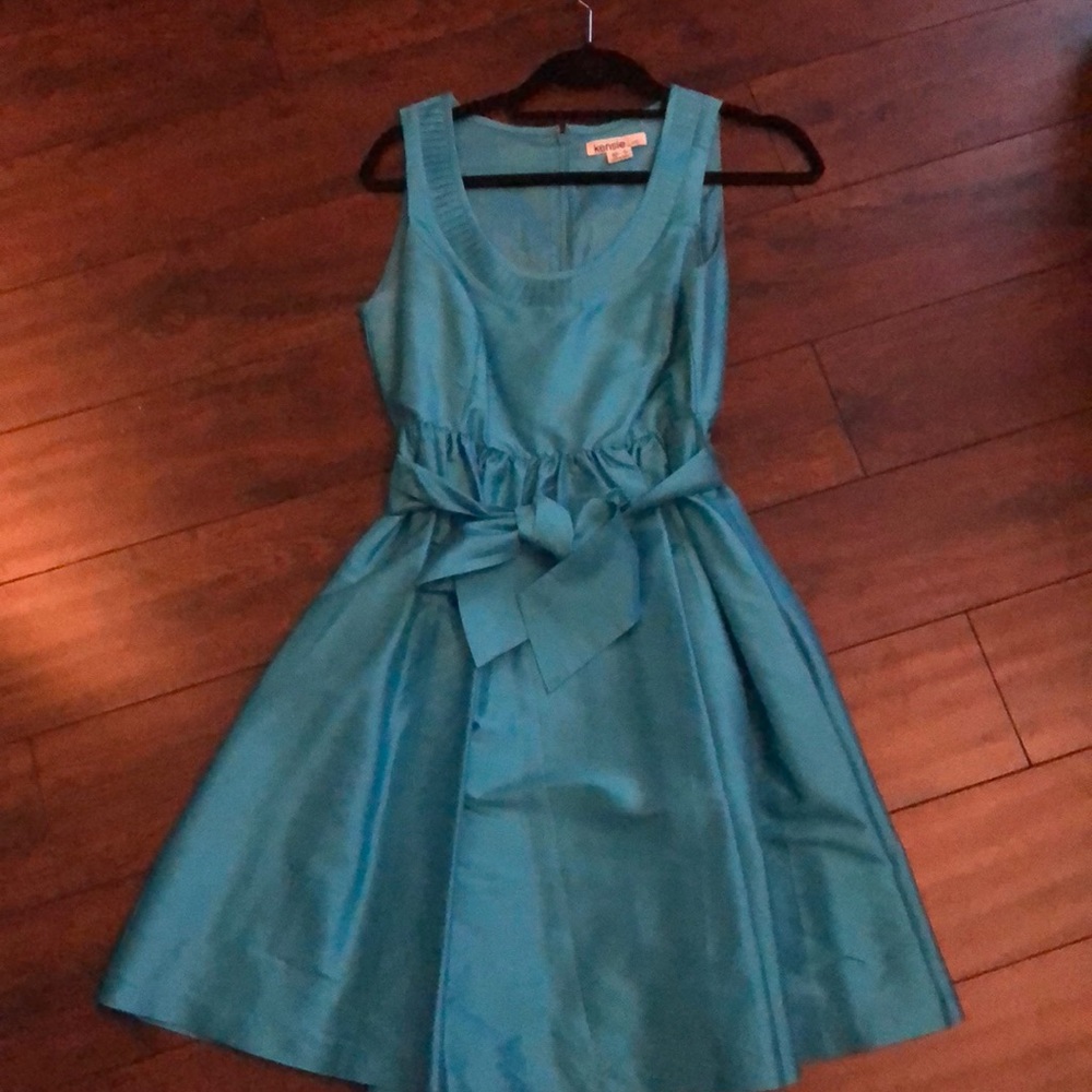 Kenzie Turquoise Tea Length Dress